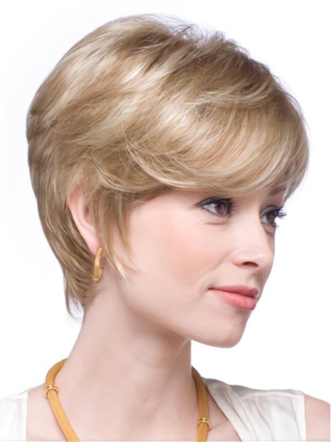 Wholesome Blonde Straight Short Human Hair Wigs