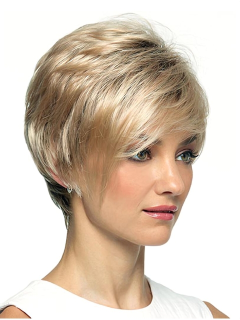 Blonde Straight Synthetic Elegant Short Wigs