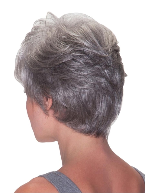 Stylish Straight Short Synthetic Grey Wigs