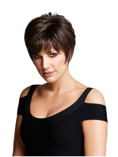 Discount Monofilament Layered Straight Short Wigs