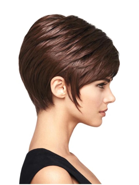 Discount Monofilament Layered Straight Short Wigs