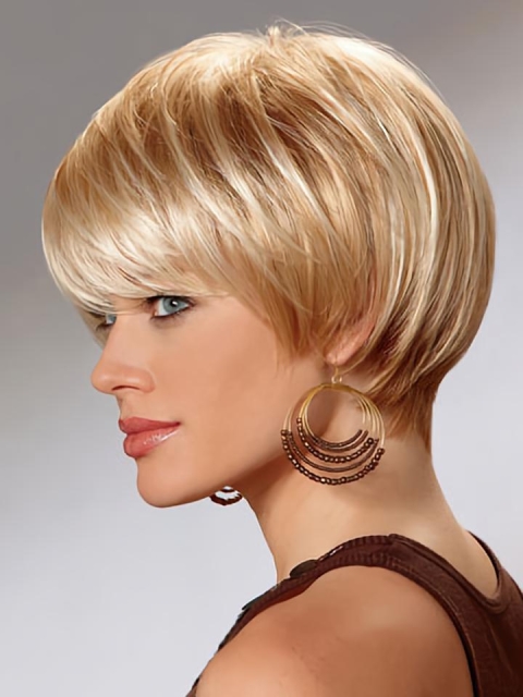 Amazing Straight Bobs Blonde Short Wigs