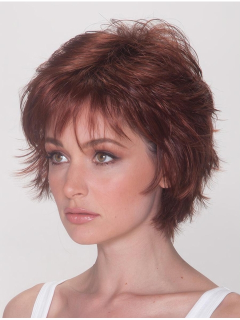 Good Auburn Layered Straight Short Wigs