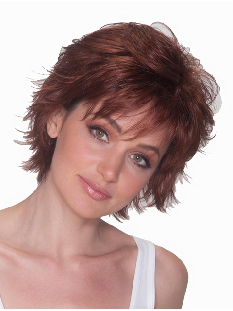 Good Auburn Layered Straight Short Wigs