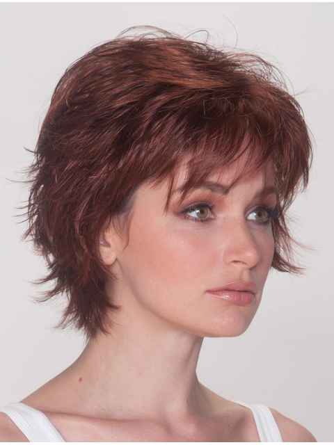 Good Auburn Layered Straight Short Wigs