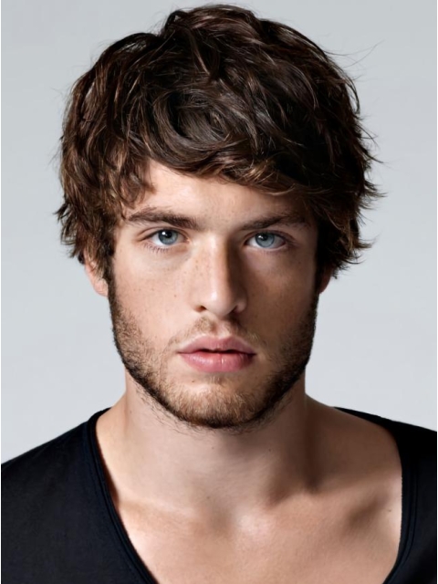 Comfortable Straight Hand Tied Short Men Wigs