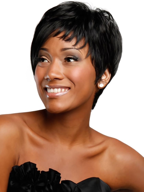 Nice Black Straight Short African American Wigs