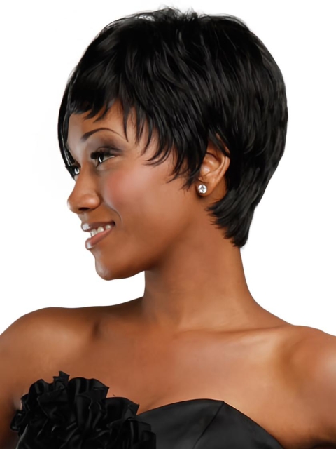 Nice Black Straight Short African American Wigs