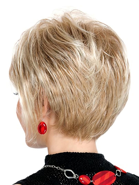 Online Blonde Straight Short Synthetic Wigs