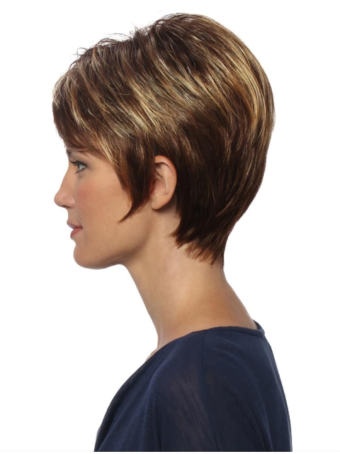 Excellent Straight Brown Boycuts Comfortable Wigs