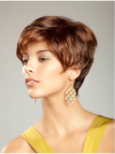 So Great Short Straight Auburn Boycuts Popular Wigs