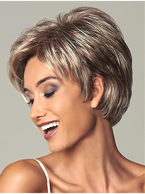 High Quality Brown Straight Short Wigs