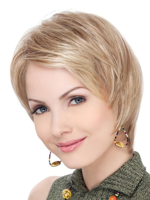 Blonde Lace Front Synthetic Soft Short Wigs