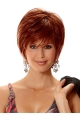 Fashionable Auburn Layered Straight Short Wigs