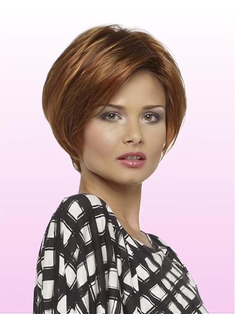 Unique Auburn Lace Front Short Wigs