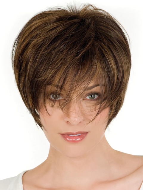 Lace Front Amazing Layered Straight Short Wigs