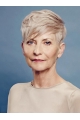 Platinum Blonde Short Haircut For Older Women