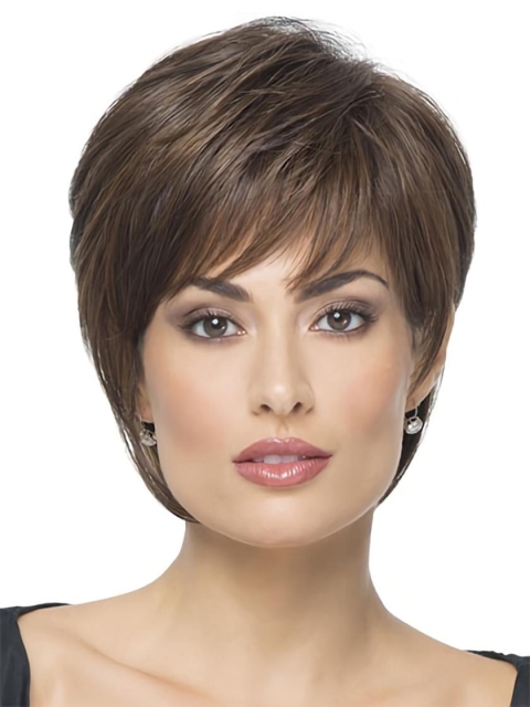 Brown Straight Short Synthetic Wigs