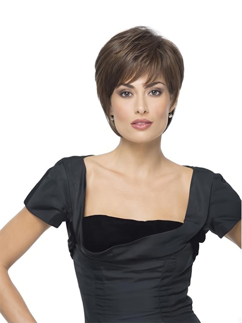 Brown Straight Short Synthetic Wigs