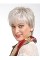 Comfortable Straight White Grey Affordable Wigs