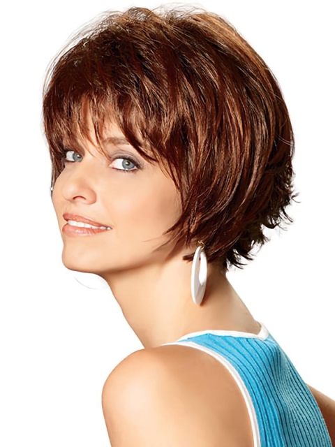 Cosy Auburn Straight Short Synthetic Wigs