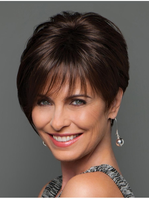 Fashionable Brown Straight Short Monofilament Wigs