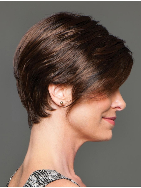 Fashionable Brown Straight Short Monofilament Wigs