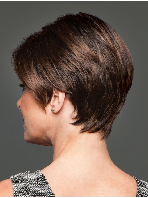 Fashionable Brown Straight Short Monofilament Wigs