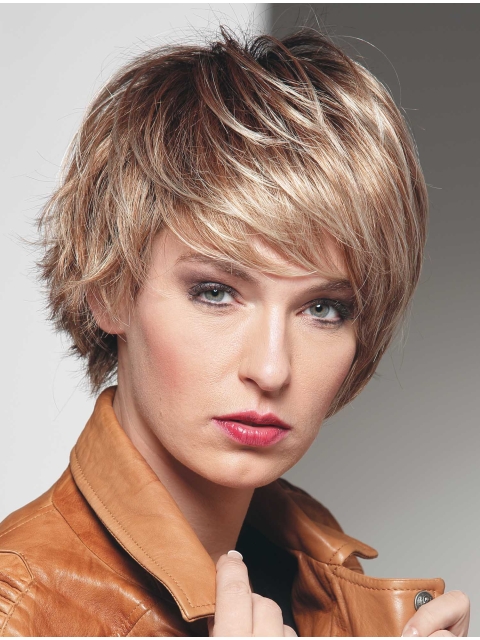 Amazing Blonde Short Straight With Bangs Beautiful Wigs