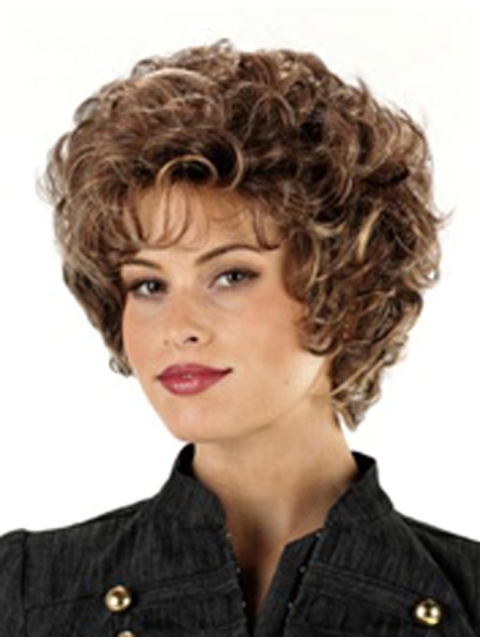 Monofilament Elegant With Bangs Straight Short Wigs