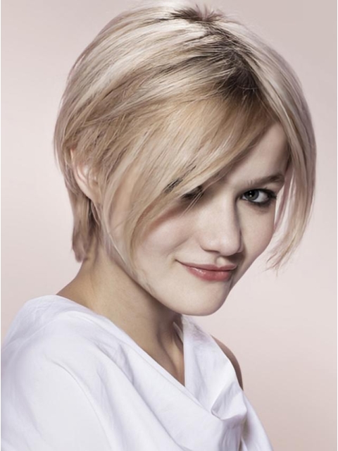 Young Fashion Blonde Straight Short Capless Synthetic Women Wigs