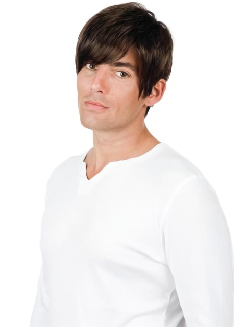 Stylish Straight Full Lace Short Human Hair Men Wigs