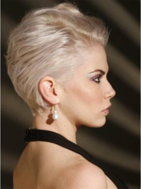 Young Fashion Platinum Blonde with Short Neckline