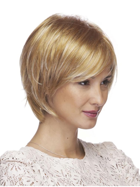 Discount Straight Short Blonde Capless Synthetic Women Bobs Wigs