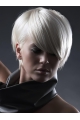 Young Fashion Sheer White Satin Short Capless Synthetic Women Wigs