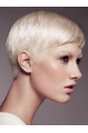 Young Fashion Platinum Blonde Yongthful Straight Short Capless Synthetic Women Wigs