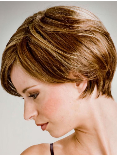 Hot Straight Short Blonde Boycuts High Quality Capless Synthetic Women Wigs