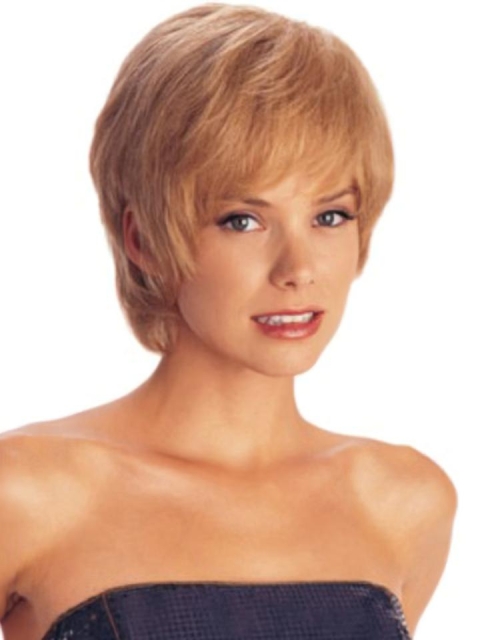 Glamorous Auburn Straight Short Capless Synthetic Women Wigs