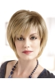  Brown Short Straight Cute Lace Front Human Hair Lady Wigs