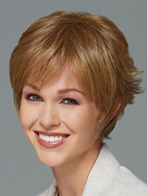 Elegant Blonde Boycuts Straight Short Capless Synthetic Women Wigs