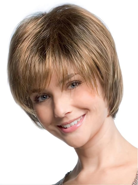 Blonde Straight Synthetic Sassy Capless Short Synthetic Women Wigs