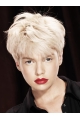 Young Fashion Platinum Blonde Short Capless Mono Straight Wigs