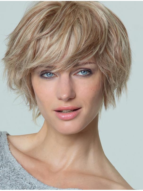 Fabulous Blonde Short Straight Boycuts High Quality Synthetic Women Wigs