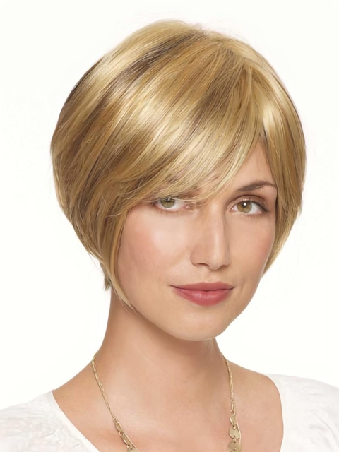 Traditiona Auburn Straight Lace Front Short Synthetic Women Wigs