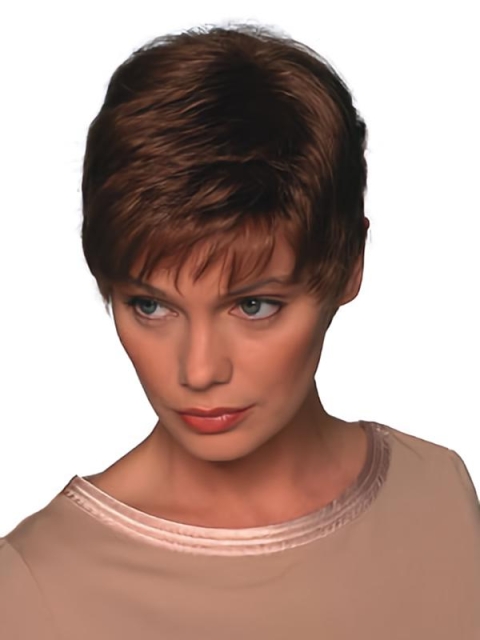 Refined Auburn Boycuts Straight Short Capless Synthetic Women Wigs