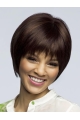 No-fuss Brown Straight Short Mono Synthetic Women Bob Wigs