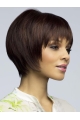 No-fuss Brown Straight Short Mono Synthetic Women Bob Wigs