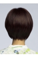 No-fuss Brown Straight Short Mono Synthetic Women Bob Wigs