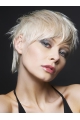 Young Fashion Cute Platinum Blonde Layers Lace Front Human Hair Women Wigs