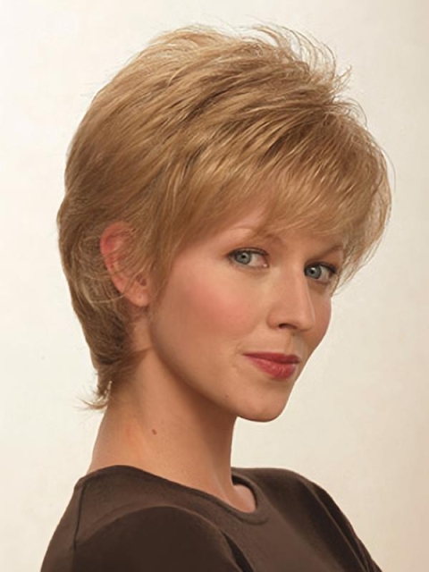  Blonde Straight Short Fashionable Capless Synthetic Women Wigs